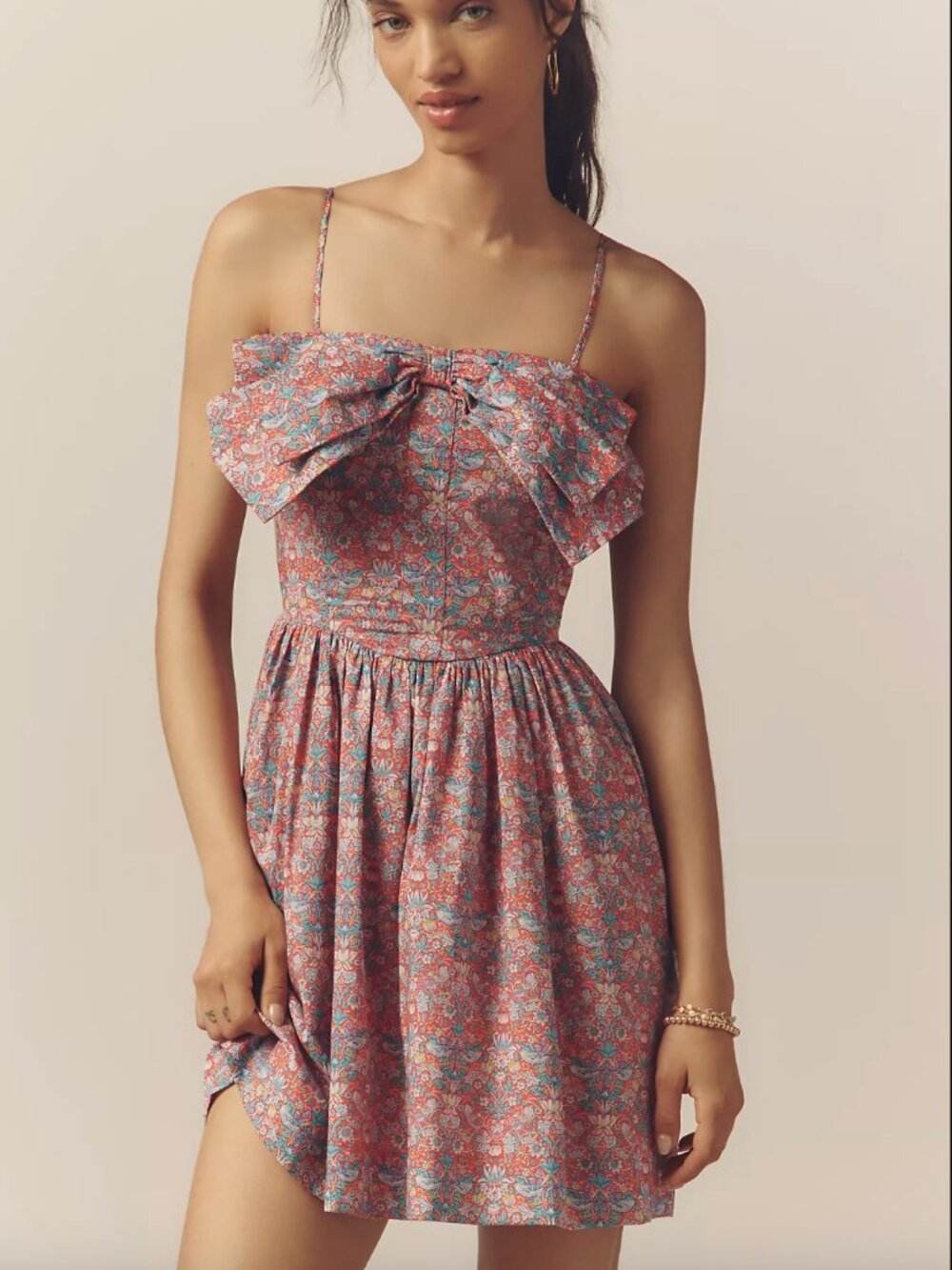Anthropologie Love The Label Liberty Fabrics Dolcia Bow A-Line Mini Dress